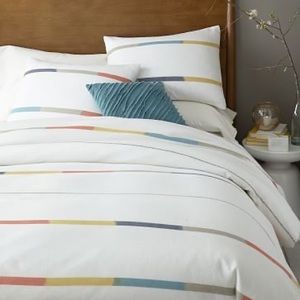 West Elm Steven Alan Ikat Stripe Queen Duvet cover + two Standard Shams ✨💗✨